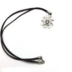 Medalion cu snur negru silver skull