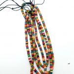 Colier lemn margele colorate