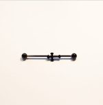 Piercing industrial argintiu/negru cu cruce - imagine 3