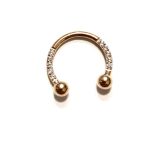 septum potcoava cu pietre auriu