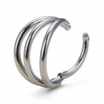 CERCEL CU TREI CERCURI DIN TITAN ARGINTIU