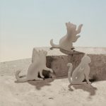 Broșă handmade Siluetă de Pisică din rășină - imagine 2