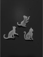 Broșă handmade Siluetă de Pisică din rășină - imagine 3