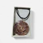 Colier handmade din rasina Spirală din cupru cu Ametist Natural - imagine 2