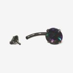Piercing Buric din Inox cu Fianit Multicolor – Sparkle Effect - imagine 3