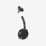 Piercing Buric din Inox cu Fianit Multicolor – Sparkle Effect - imagine 2