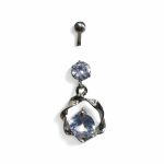 Piercing Buric din Inox cu Zirconiu Cubic – Crystal Flow Drop