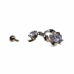 Piercing Buric din Inox cu Zirconiu Cubic – Crystal Flow Drop - imagine 2