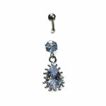 Piercing Buric din Inox cu Zirconiu Cubic – Royal Crystal Drop
