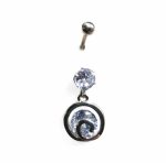 Piercing Buric din Inox cu Zirconiu Cubic – Crystal Spiral Drop