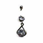 Piercing Buric din Inox cu Zirconiu Cubic – Crystal Heart Drop