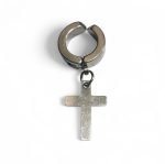 Cercel Punk din Inox cu Cruce, Tip Clip Fără Gaură – Urban Cross Clip