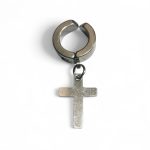 Cercel Punk din Inox cu Cruce, Tip Clip Fără Gaură – Urban Cross Clip