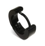 Cercel Punk din Inox Hoop – Negru sau Argintiu, Închidere Click - imagine 5